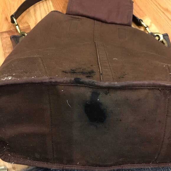 Coach Hadley Duffle Handbag Tote in brown signature canvas brown leather trim - Picture 6 of 6